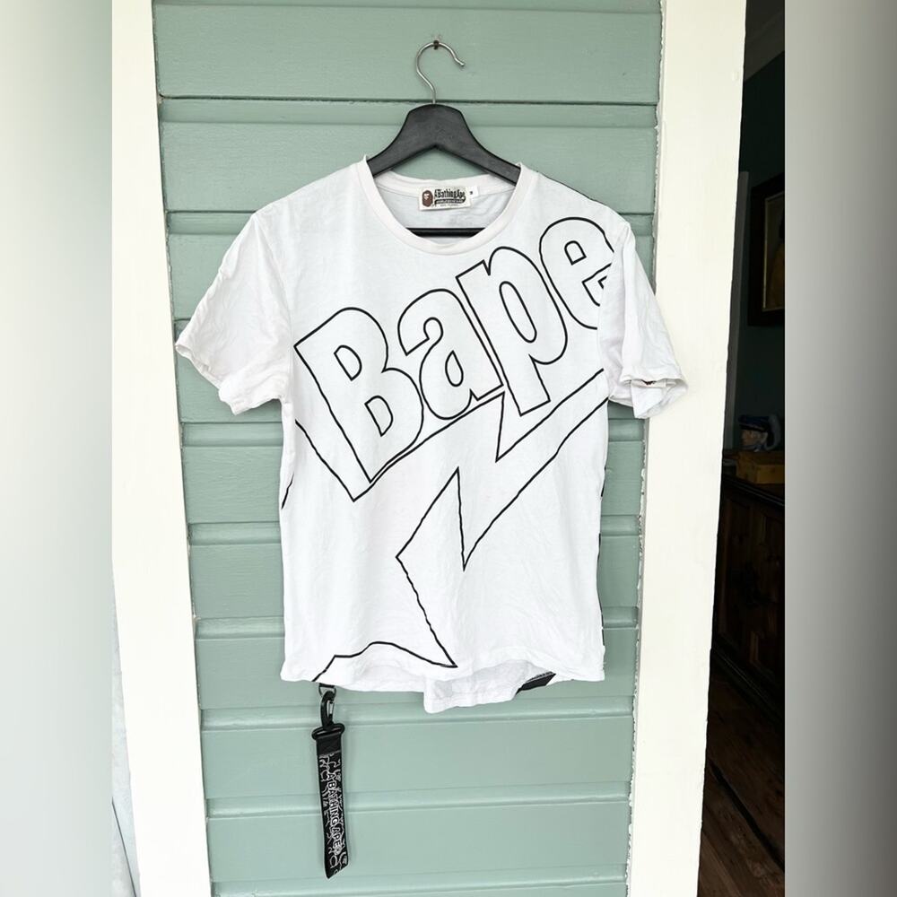 BAPE a bathing ape white short sleeve t shirt unisex men’s streetwear summer M